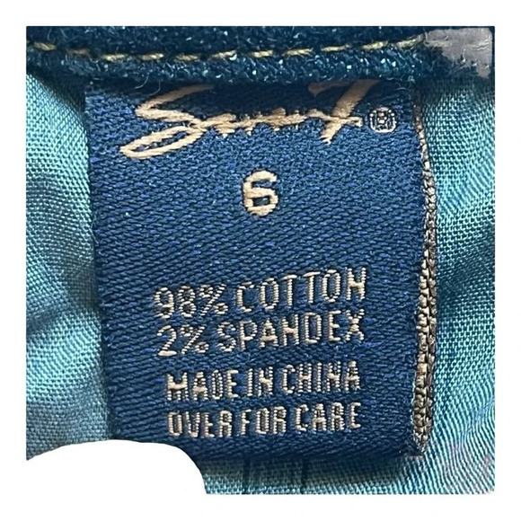 Seven7 Embellished Bootcut Jeans Dark Wash Stretch Sparkle Women Size 6 - Picture 10 of 10